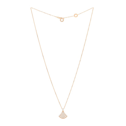 Bulgari 18K Rose Gold Diamond Divas' Dream Pave Pendant Necklace 2 of 5