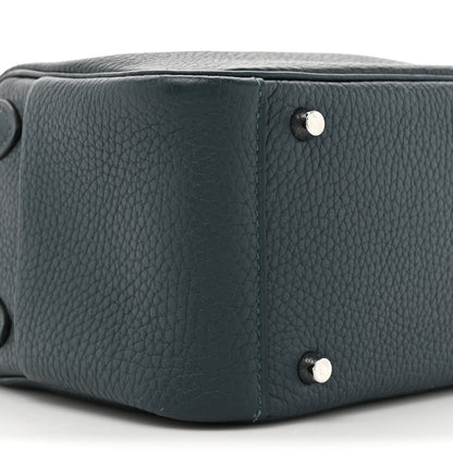 Hermes Taurillon Clemence Mini Lindy 20 Vert Cypress 10 of 14