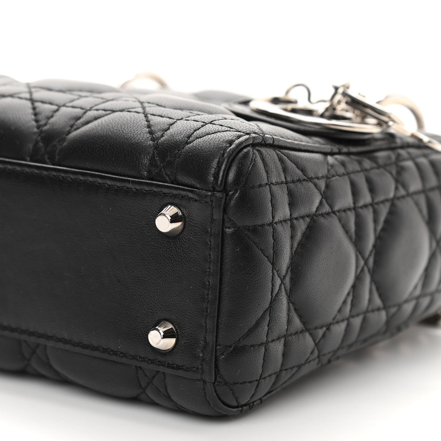Christian Dior Lambskin Cannage Mini Lady Dior Black 10 of 11