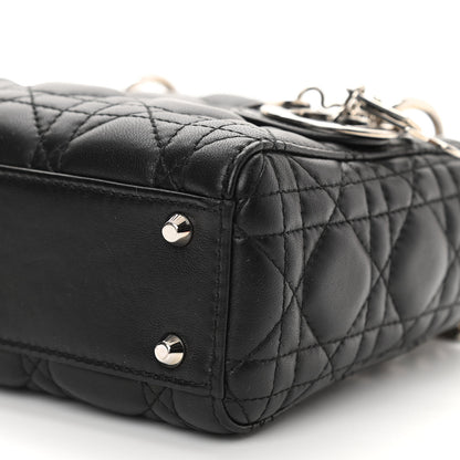 Christian Dior Lambskin Cannage Mini Lady Dior Black 10 of 11