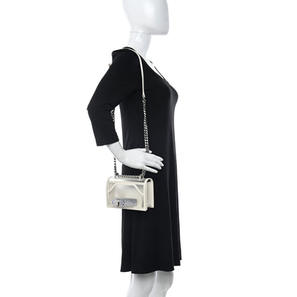 Alexander McQueen Calfskin Polyurethane Mini Jeweled Knuckle Satchel Clear White 2 of 9