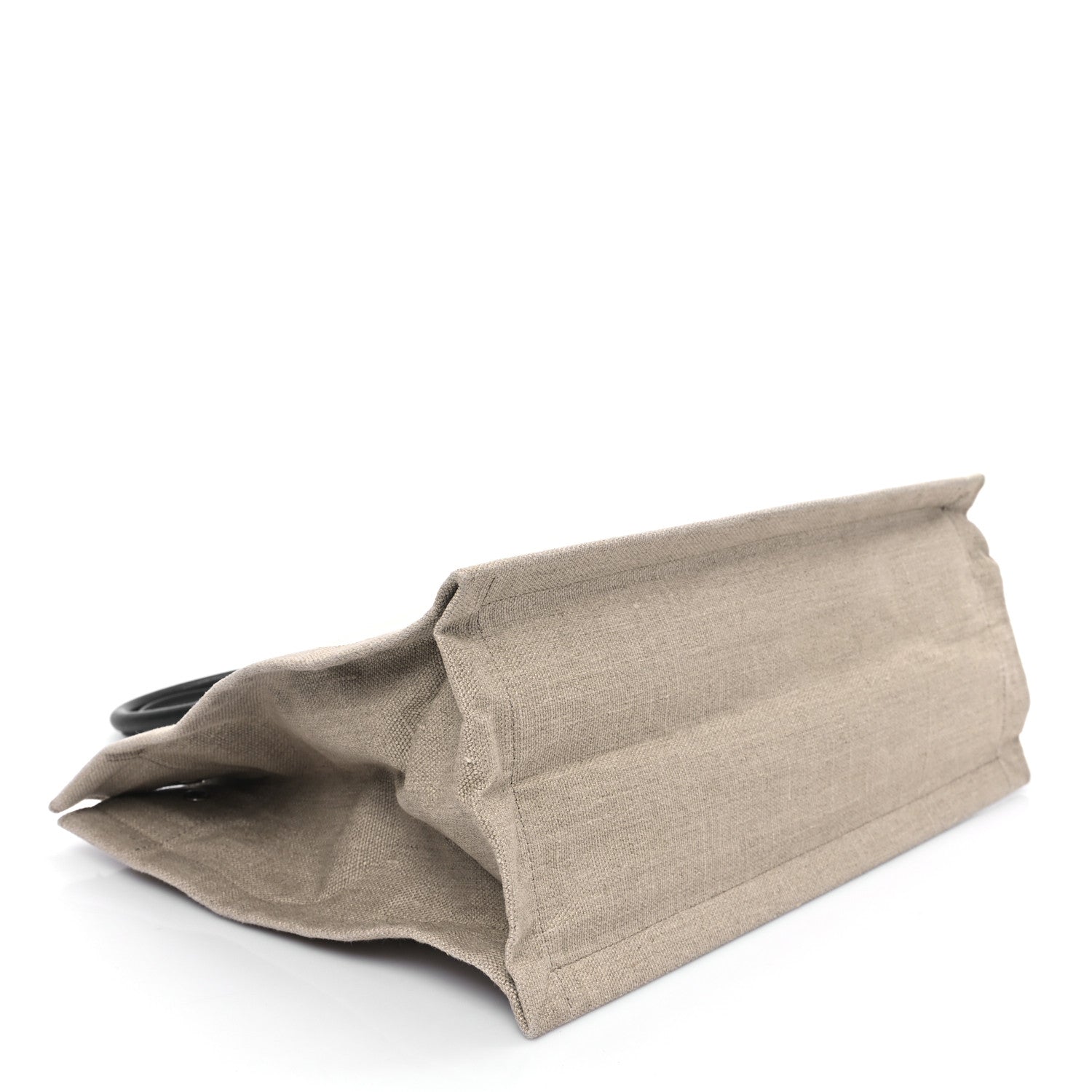 Saint Laurent Linen Calfskin Small Rive Gauche Tote Greggio Natural 4 of 13