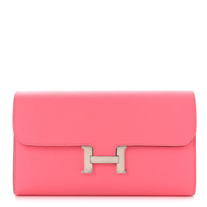 Hermes Epsom Constance Long Wallet Rose Azalee 1 of 11