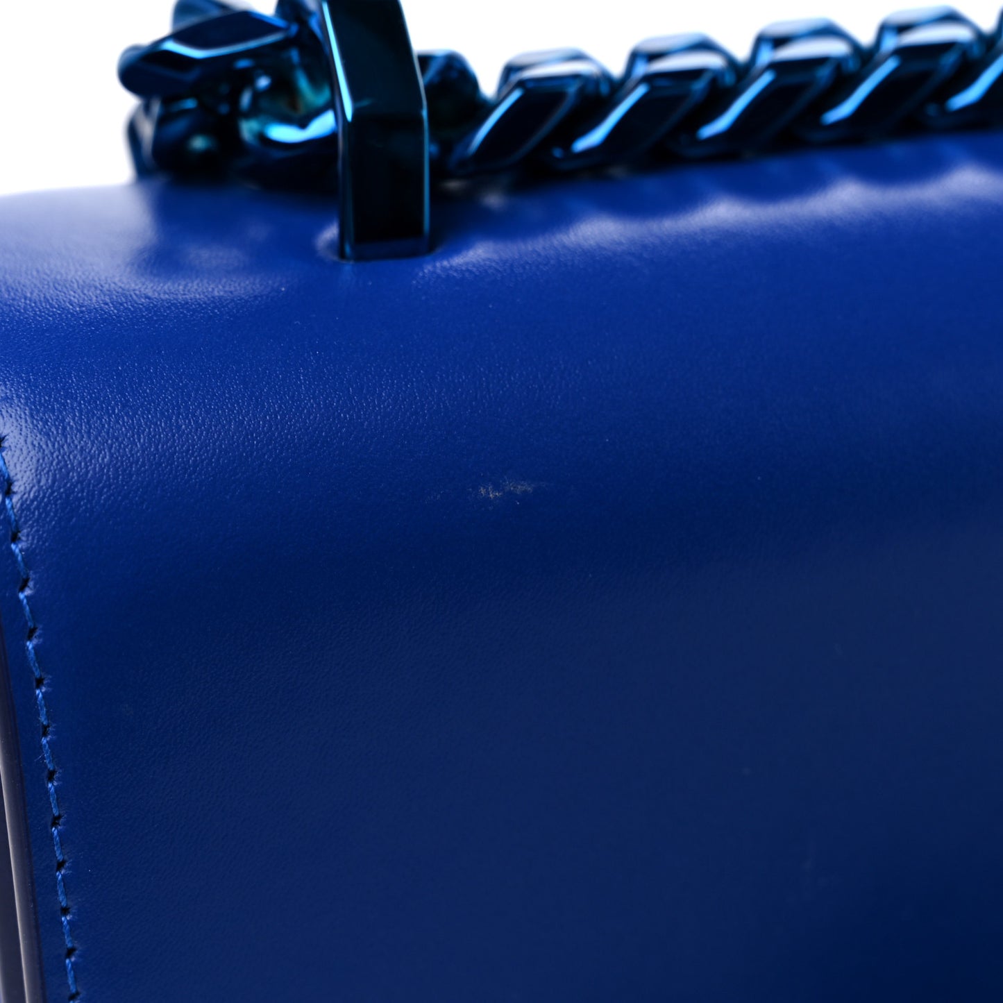 Calfskin Mini Jeweled Knuckle Satchel Royal Blue