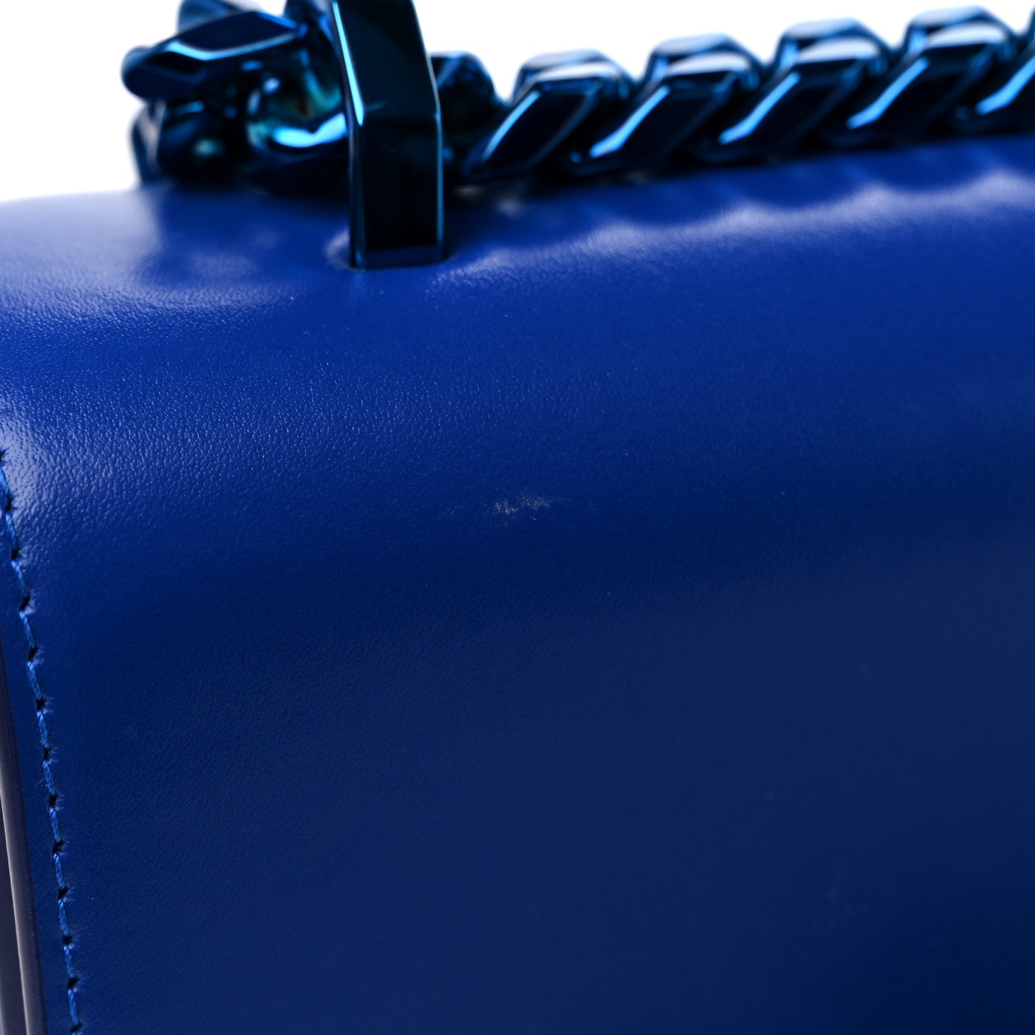 Alexander McQueen Calfskin Mini Jeweled Knuckle Satchel Royal Blue 10 of 10