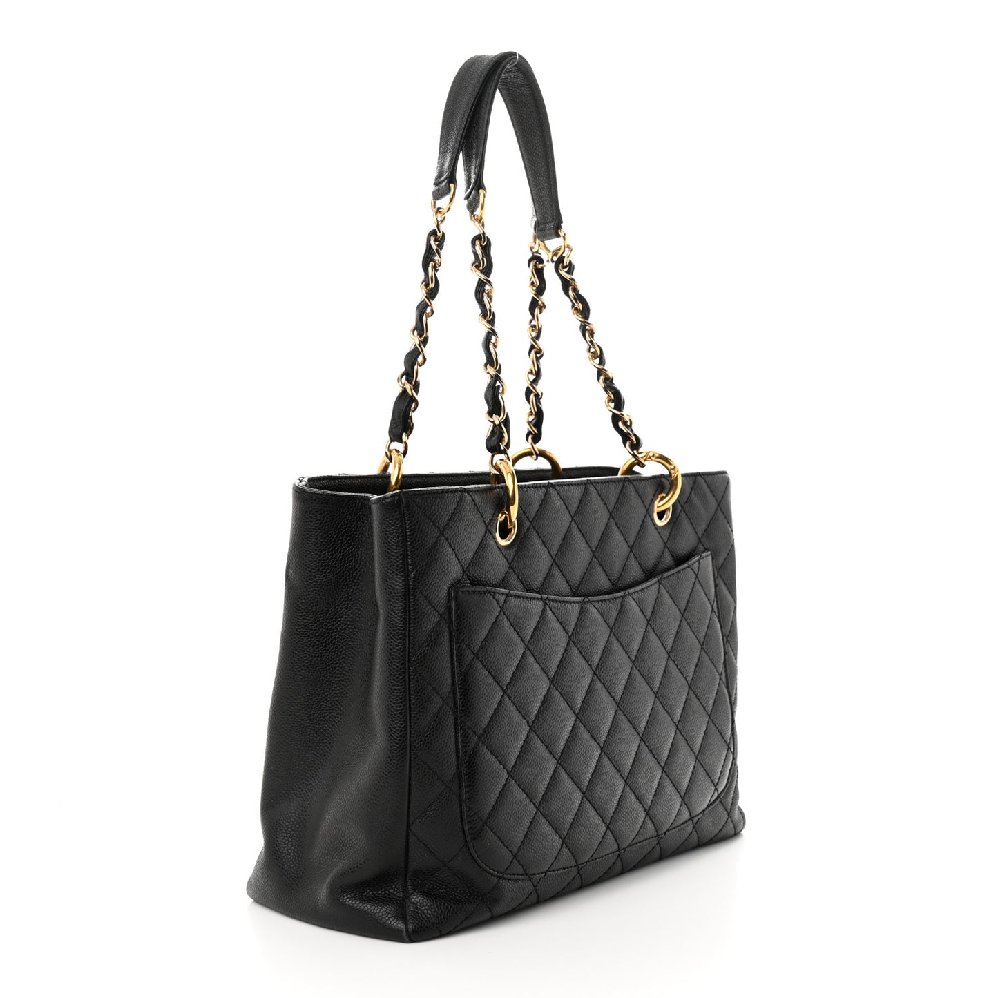 Caviar Quilted Grand Shopping Tote GST Black