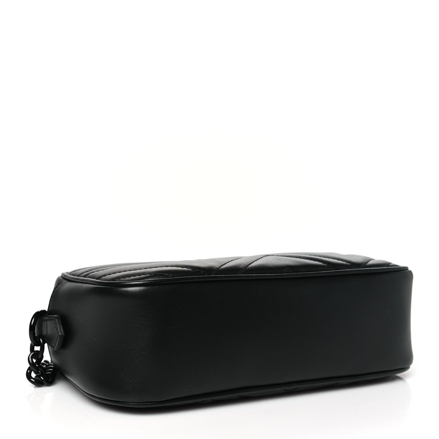 Calfskin Matelasse Monochrome Small GG Marmont Chain Shoulder Bag Black