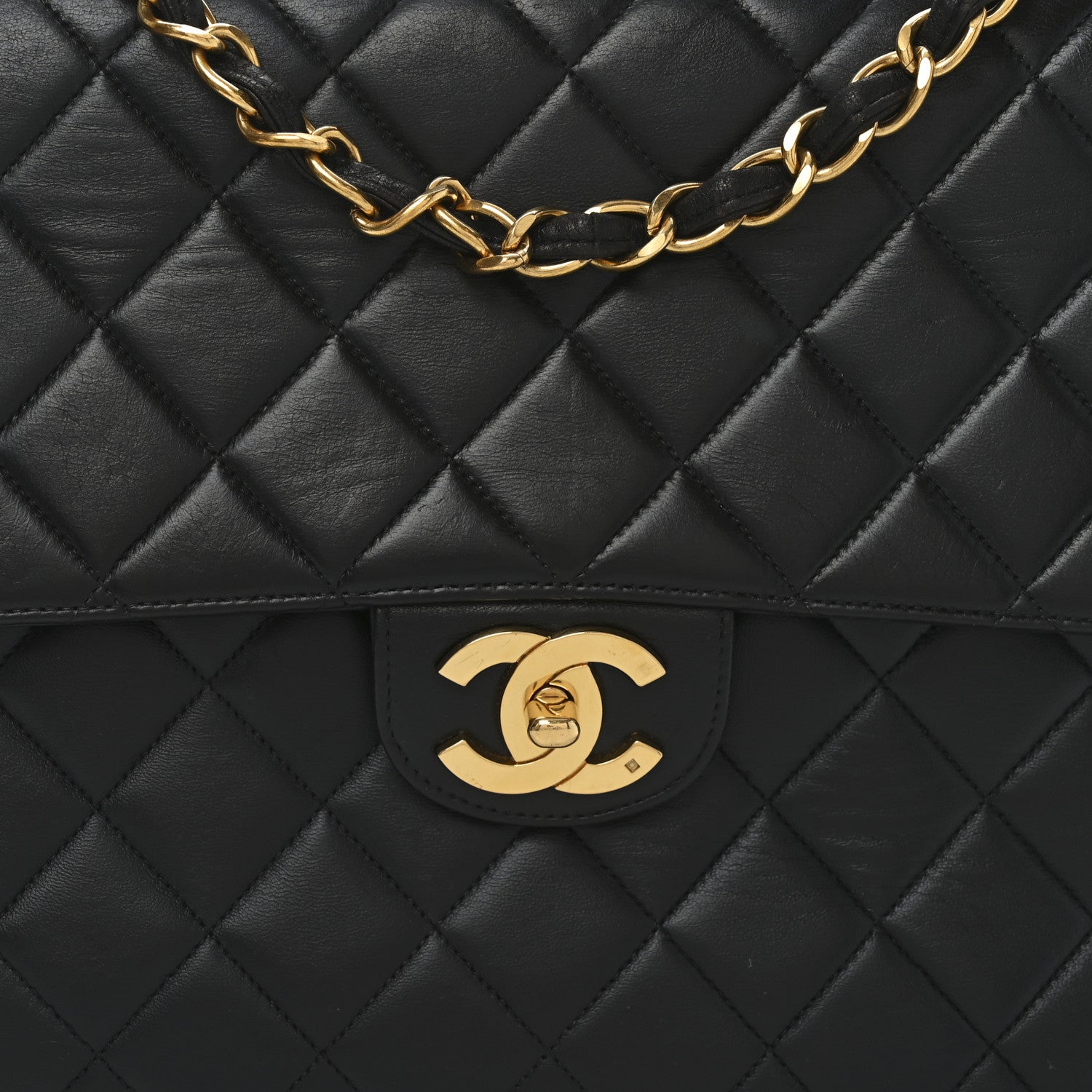 Chanel Lambskin Quilted Jumbo Single Flap Black 7 of 9