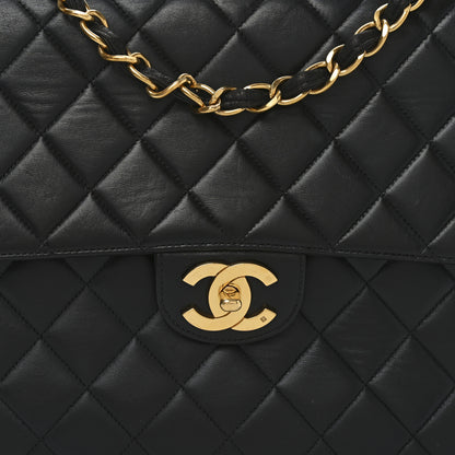 Chanel Lambskin Quilted Jumbo Single Flap Black 7 of 9
