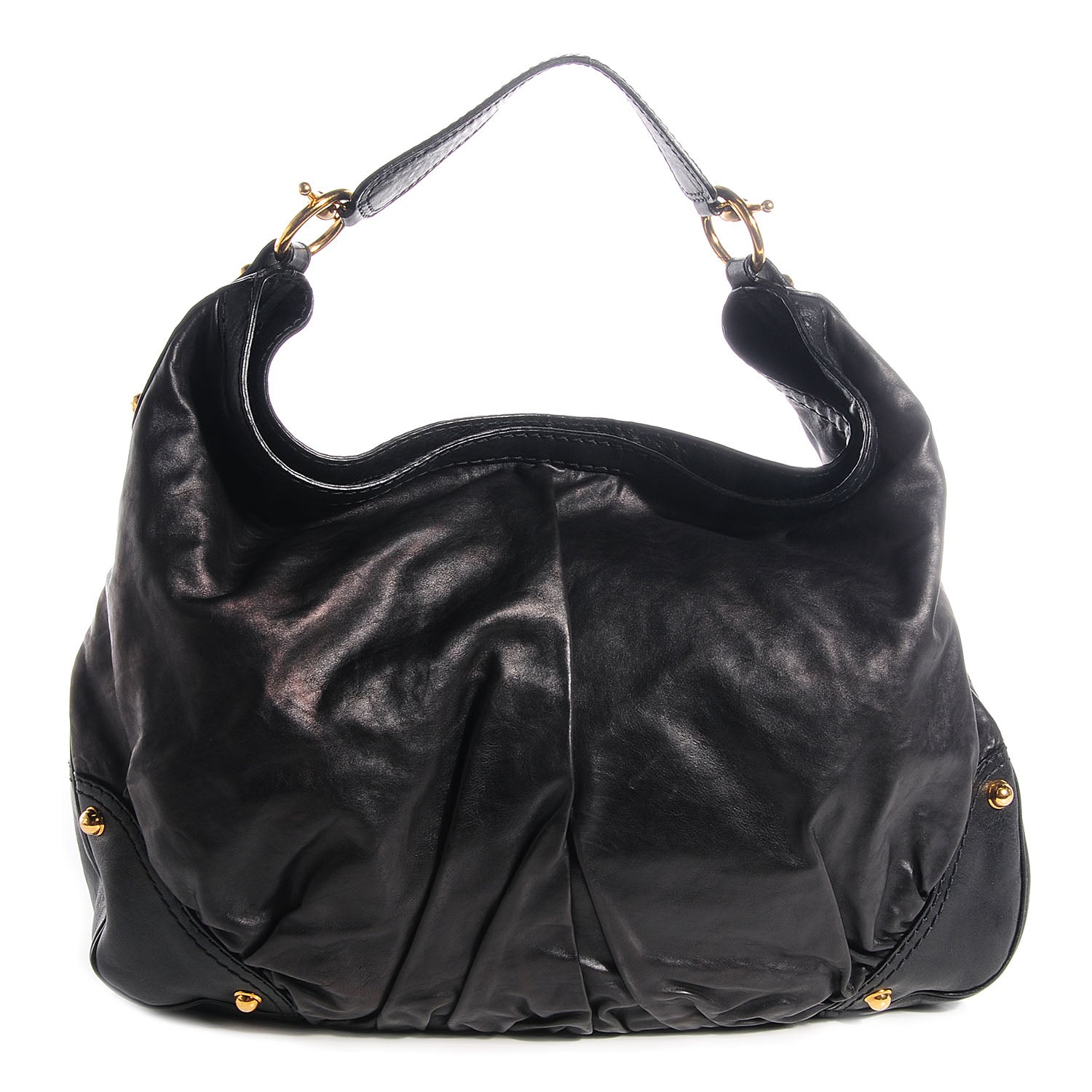Gucci Leather Large Jockey Hobo Black 1 of 7