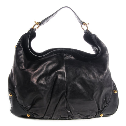 Gucci Leather Large Jockey Hobo Black 1 of 7