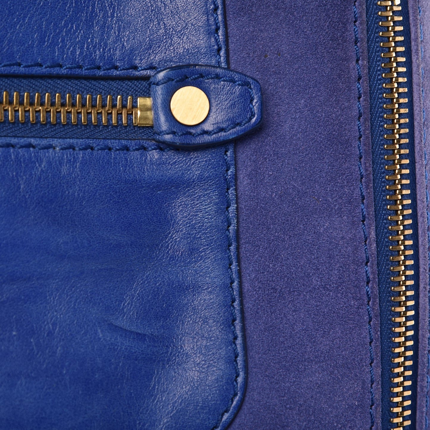 Shiny Calfskin Suede Monna L Cobalt