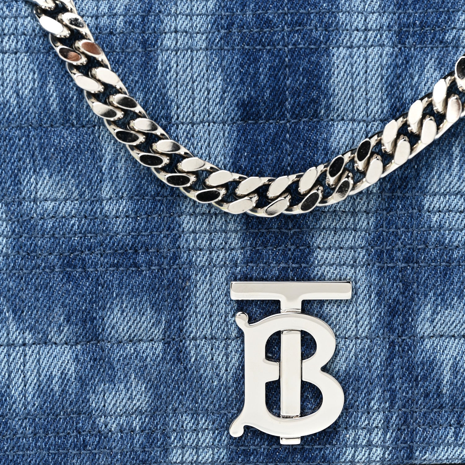 Burberry Denim Quilted Small Lola Bag Blue 7 of 9