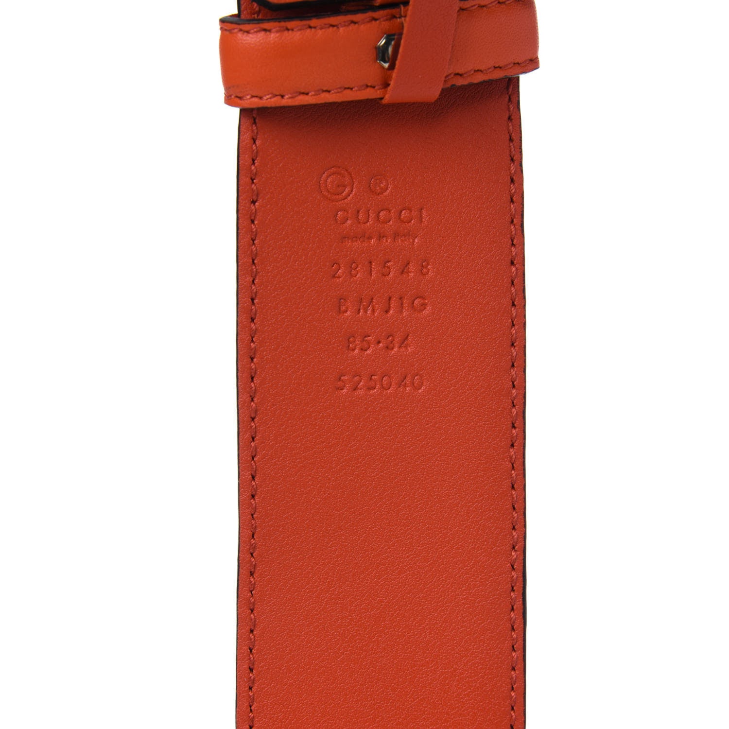 Gucci Soft Microguccissima 40mm Belt 85 34 Sun Orange 3 of 3