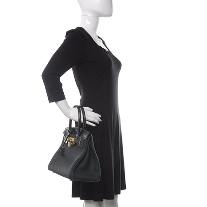 Hermes Togo Shiny Niloticus Crocodile Birkin Touch 30 Vert Rousseau 2 of 36