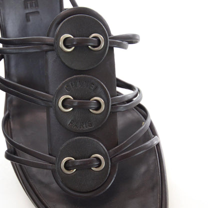 Chanel Leather Strappy Mules 40 Black 7 of 7