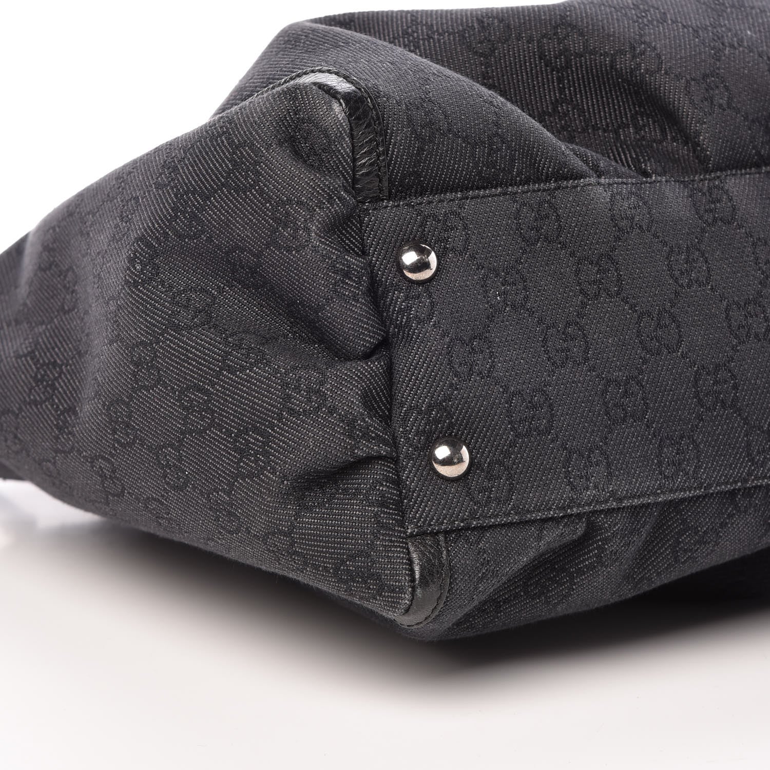 Gucci Denim Monogram Large D Ring Tote Black 8 of 9