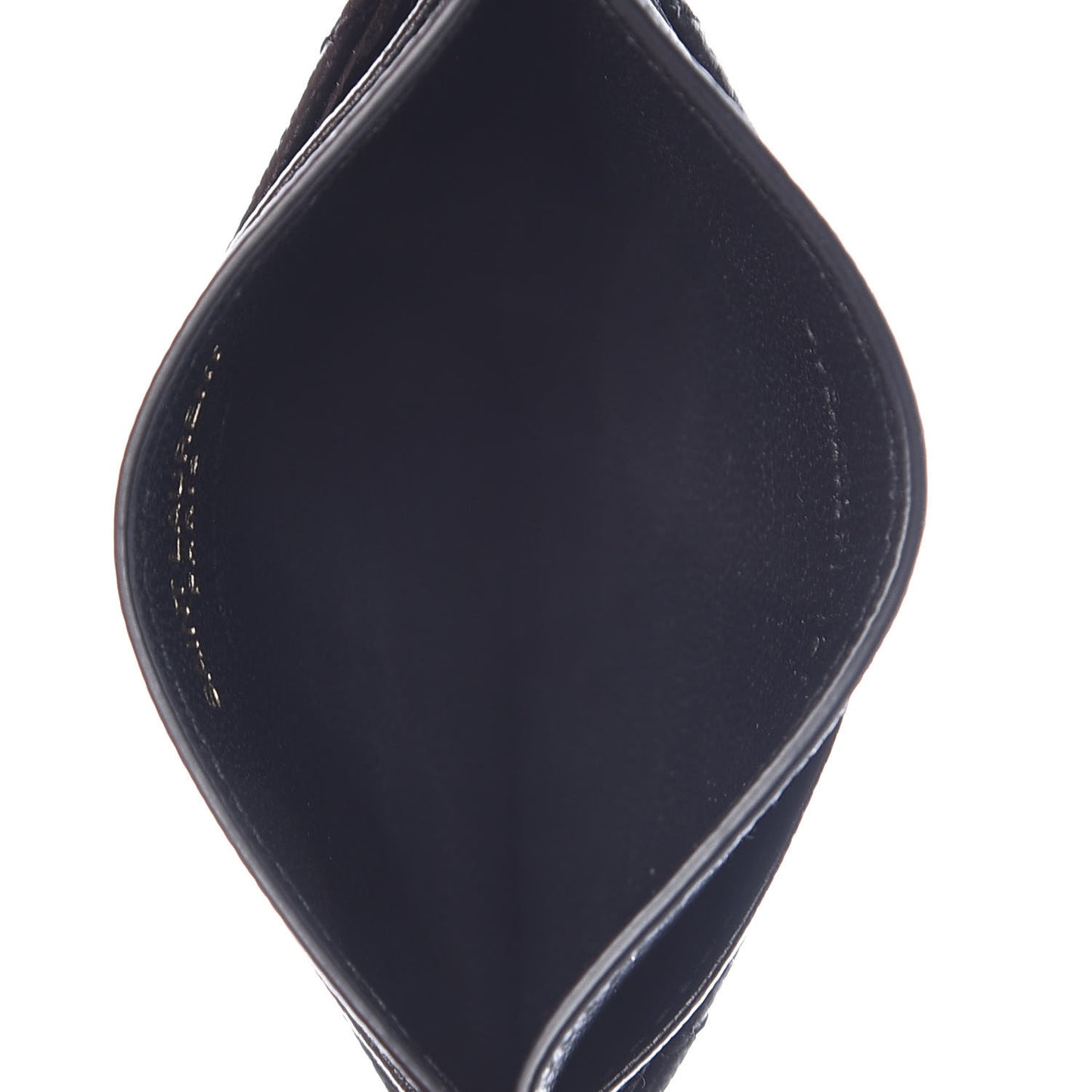 Grain De Poudre Matelasse Chevron Monogram Credit Card Case Black