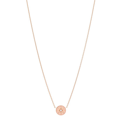 Christian Dior 18K Rose Gold Diamond Pink Opal Rose Des Vents Necklace 1 of 6