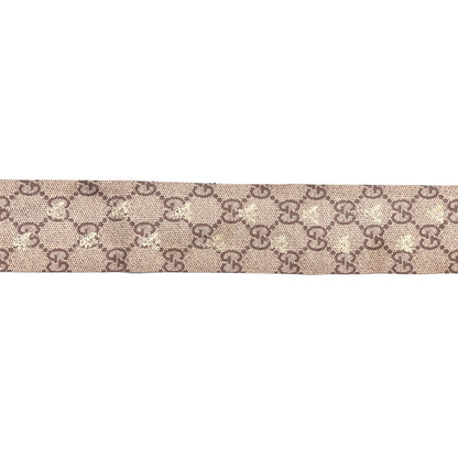 Gucci Silk Twill GG Monogram GG Bee Neck Bow Scarf Roseate Sky Blue 2 of 4