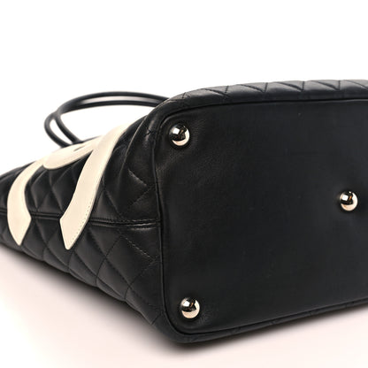 Chanel Calfskin Quilted Large Cambon Tote Black White 9 of 10