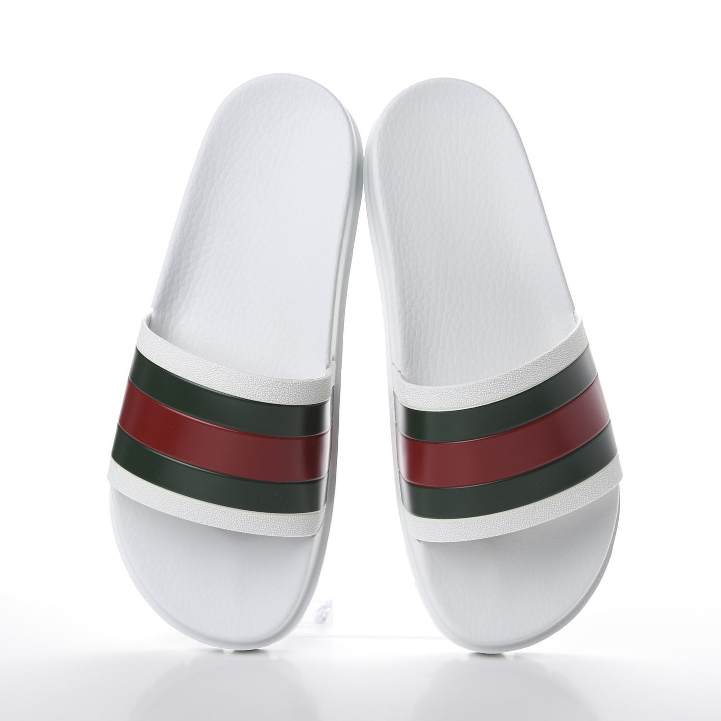 Rubber Web Mens Lug Sole Slide Sandals 9 Great White Green Red