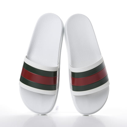 Gucci Rubber Web Mens Lug Sole Slide Sandals 9 Great White Green Red 5 of 10