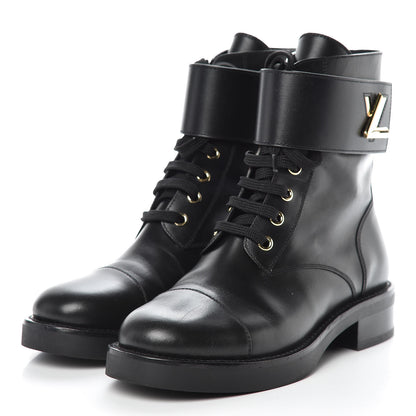 Louis Vuitton Calfskin Wonderland Ranger Boots 36 Black 3 of 9