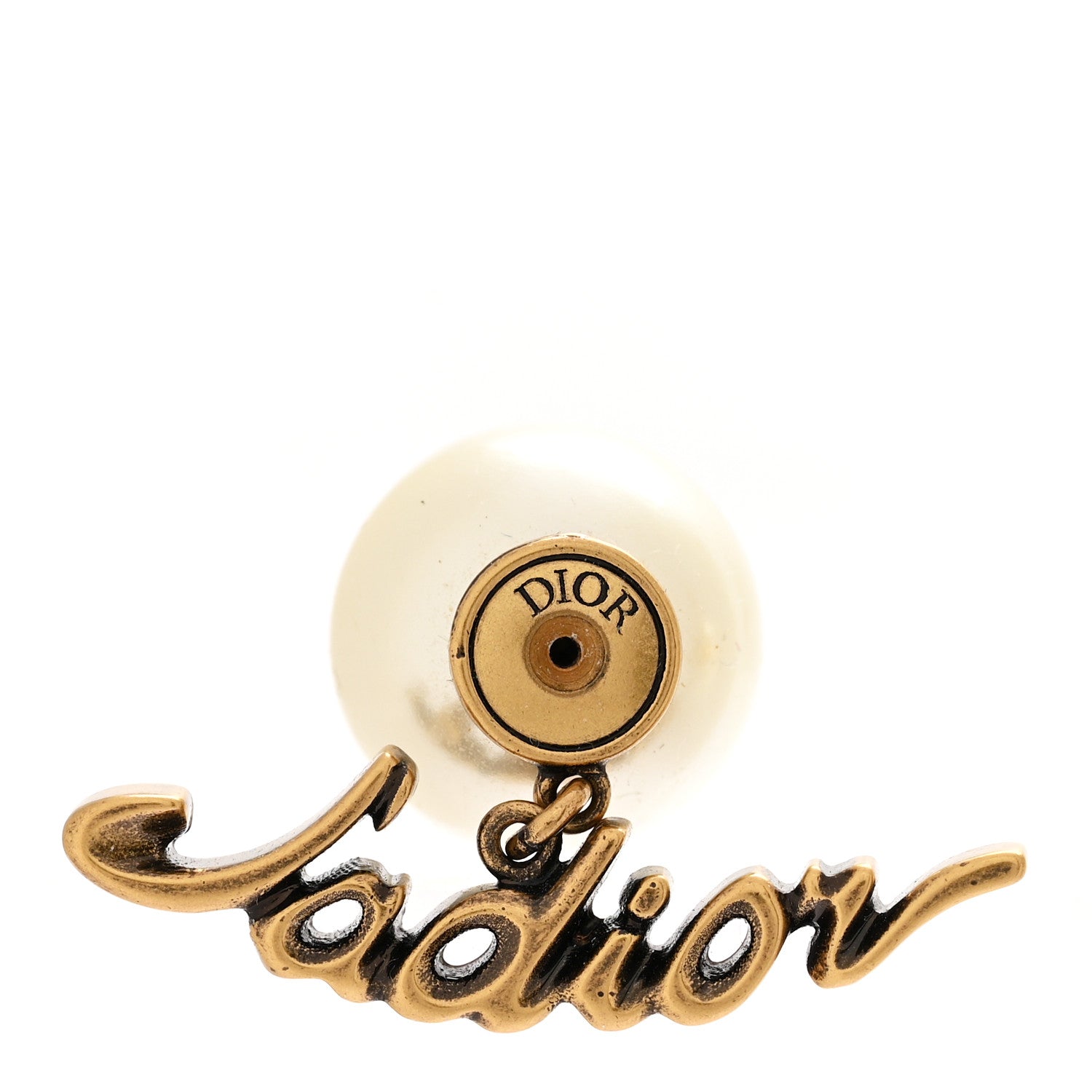 Christian Dior Metal Pearl J'Adior Tribal Earrings Gold 1738172