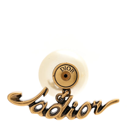 Christian Dior Metal Pearl J'Adior Tribal Earrings Gold 4 of 4