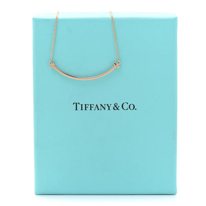 Tiffany 18K Rose Gold Small T Smile Pendant Necklace 6 of 6