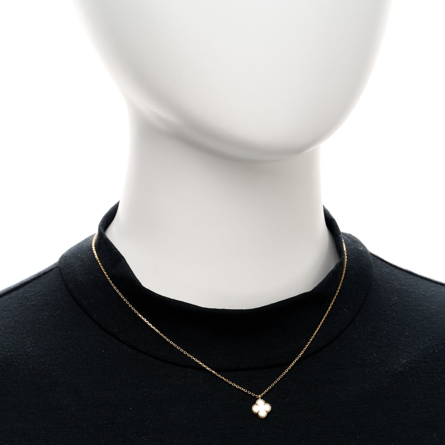 18K Yellow Gold Mother of Pearl Sweet Alhambra Pendant Necklace