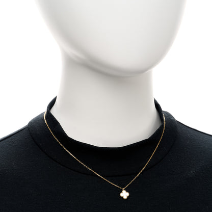 Van Cleef & Arpels 18K Yellow Gold Mother of Pearl Sweet Alhambra Pendant Necklace 2 of 5
