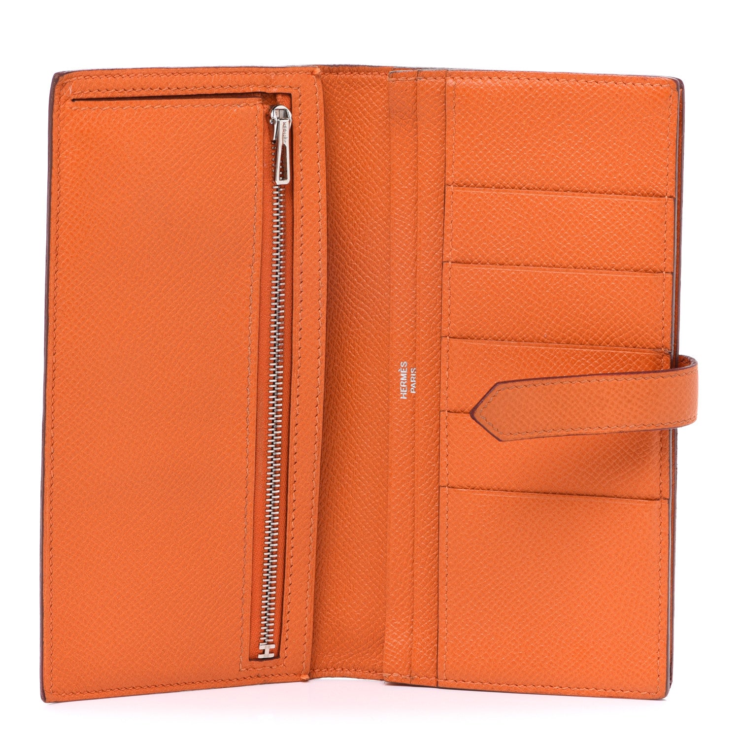 Hermes Epsom Bearn Gusset Wallet Orange 5 of 13