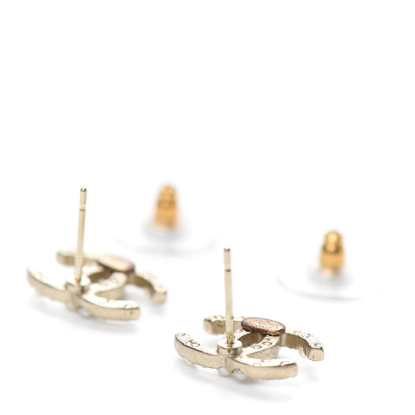 Pearl CC Earrings Light Gold