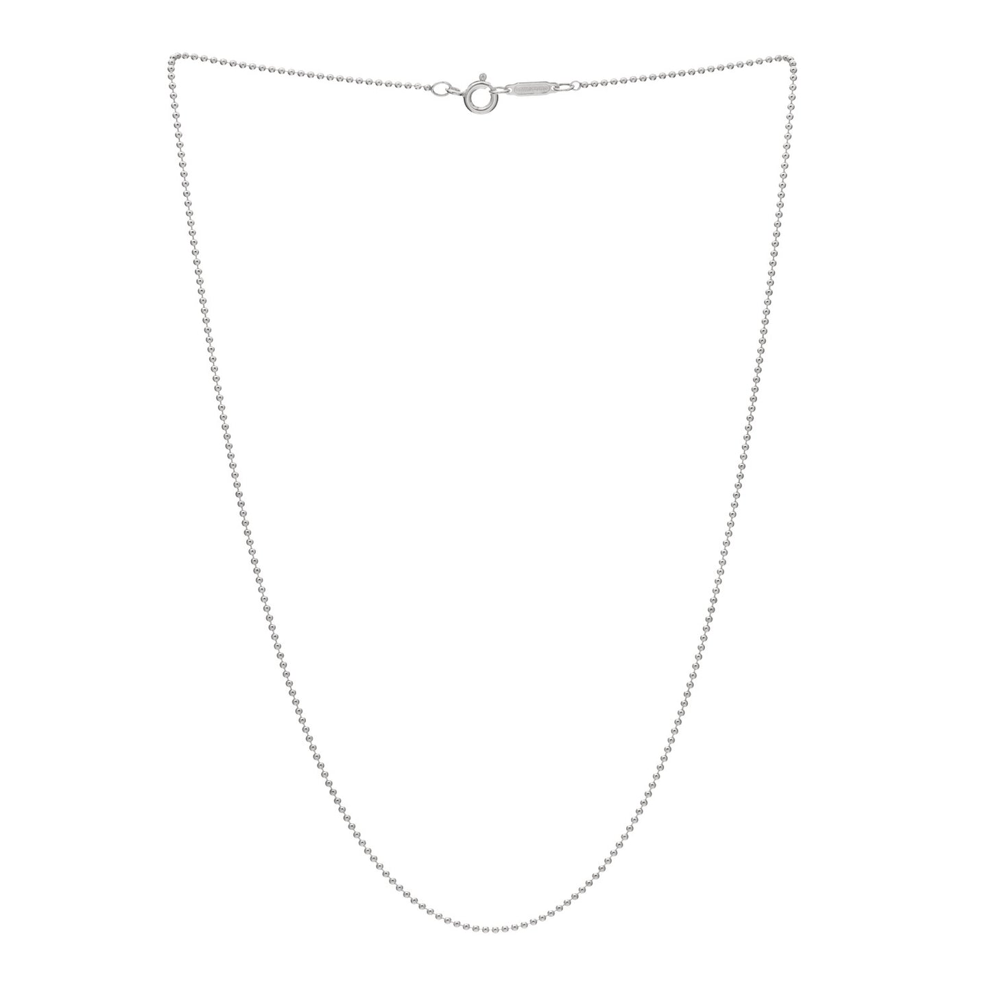 Sterling Silver 1.2mm Bead Chain Necklace 16"