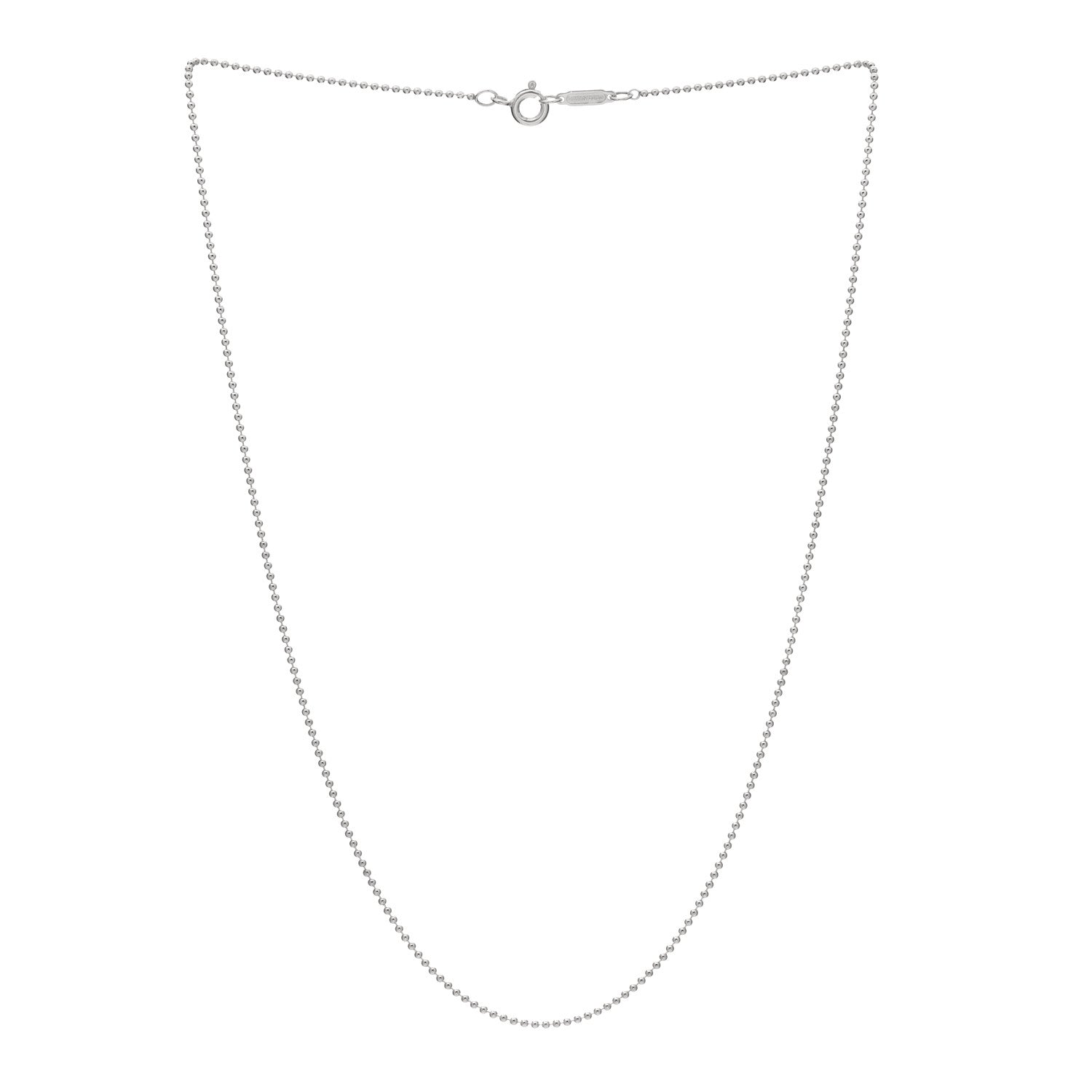Tiffany Sterling Silver 1.2mm Bead Chain Necklace 16" 3 of 7