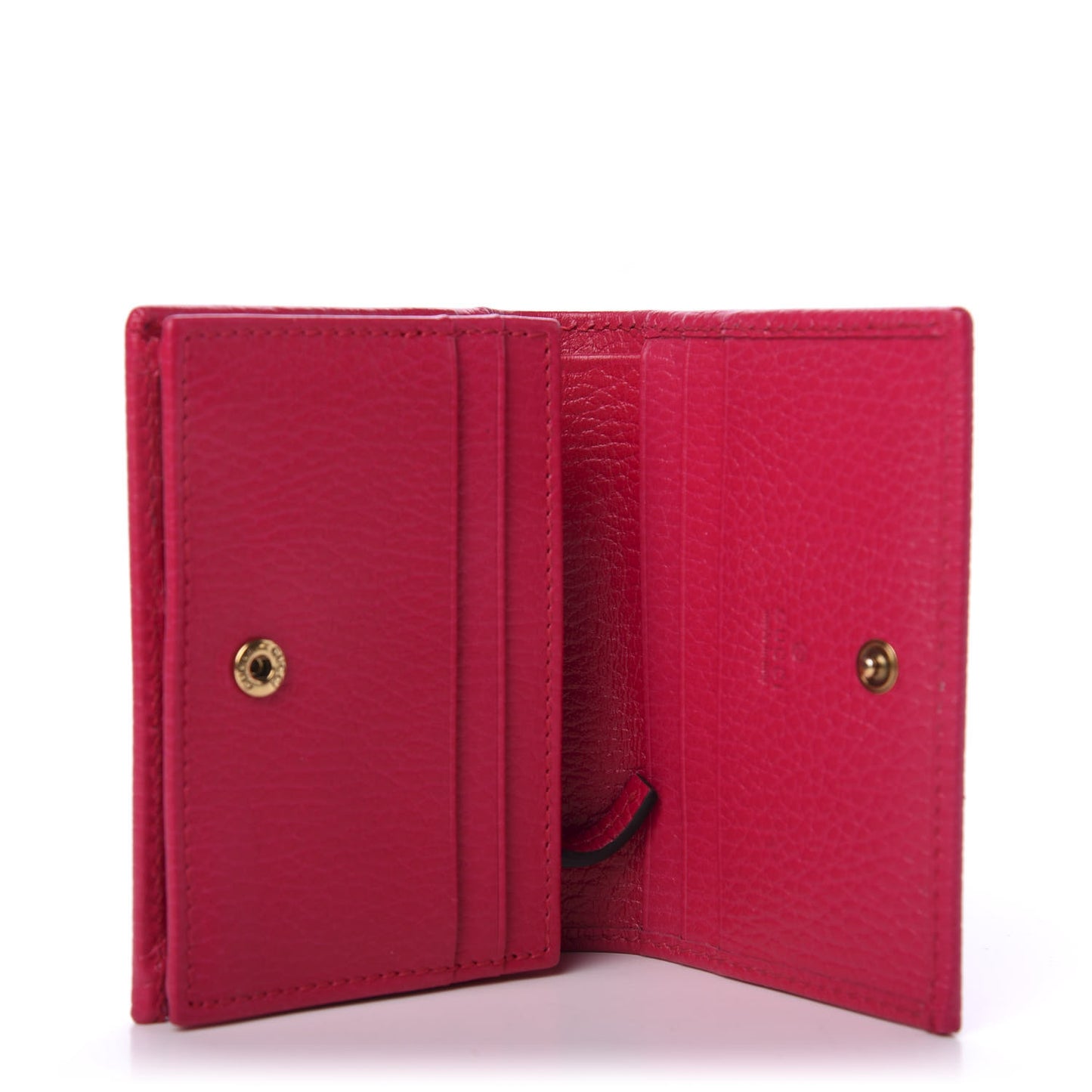 Pebbled Calfskin Butterfly Card Case Pink