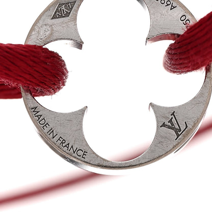Louis Vuitton LOUIS VUITTON 18K White Gold Cord Empreinte Adjustable Bracelet Red 3 of 5