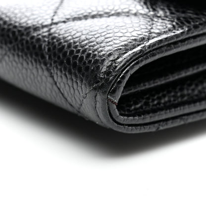 Chanel Caviar Quilted Large Gusset Flap Wallet Black 11 of 12