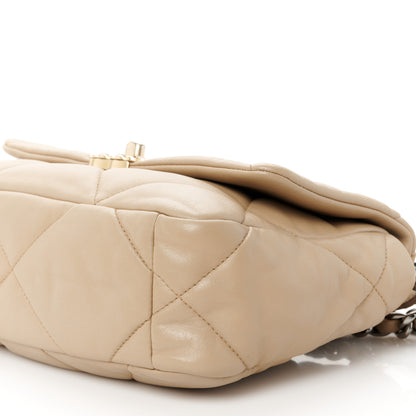 Chanel Lambskin Quilted Medium Chanel 19 Flap Dark Beige 10 of 10