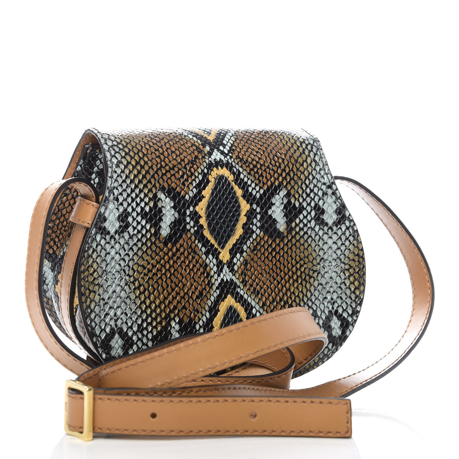 Chloe Python Calfskin Embossed Mini Marcie Round Crossbody Bag Multicolor 3 of 8