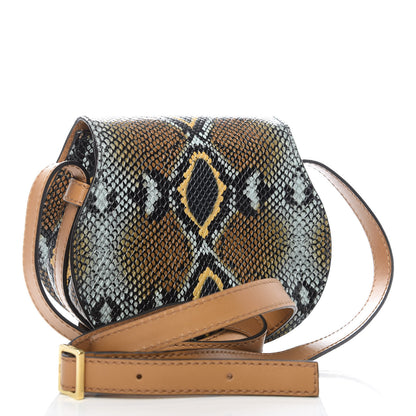 Chloe Python Calfskin Embossed Mini Marcie Round Crossbody Bag Multicolor 3 of 8