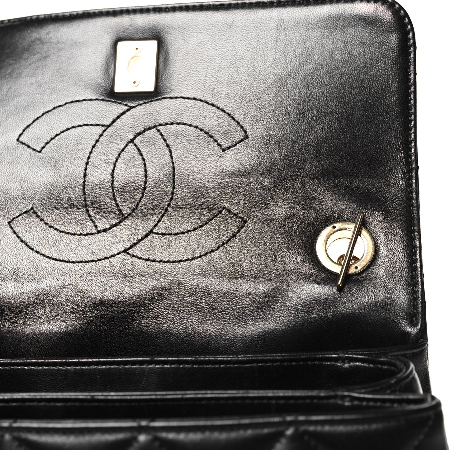 Lambskin Quilted Small Trendy CC Dual Handle Flap Bag Black