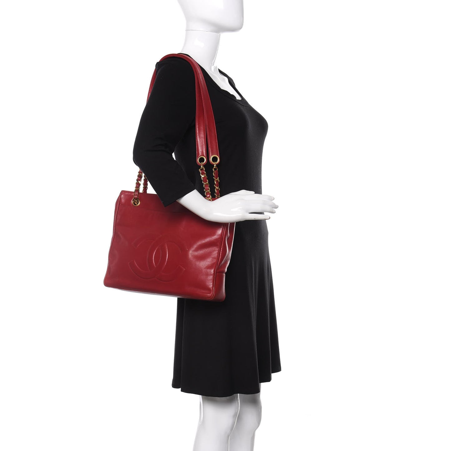 Lambskin CC Shoulder Bag Red