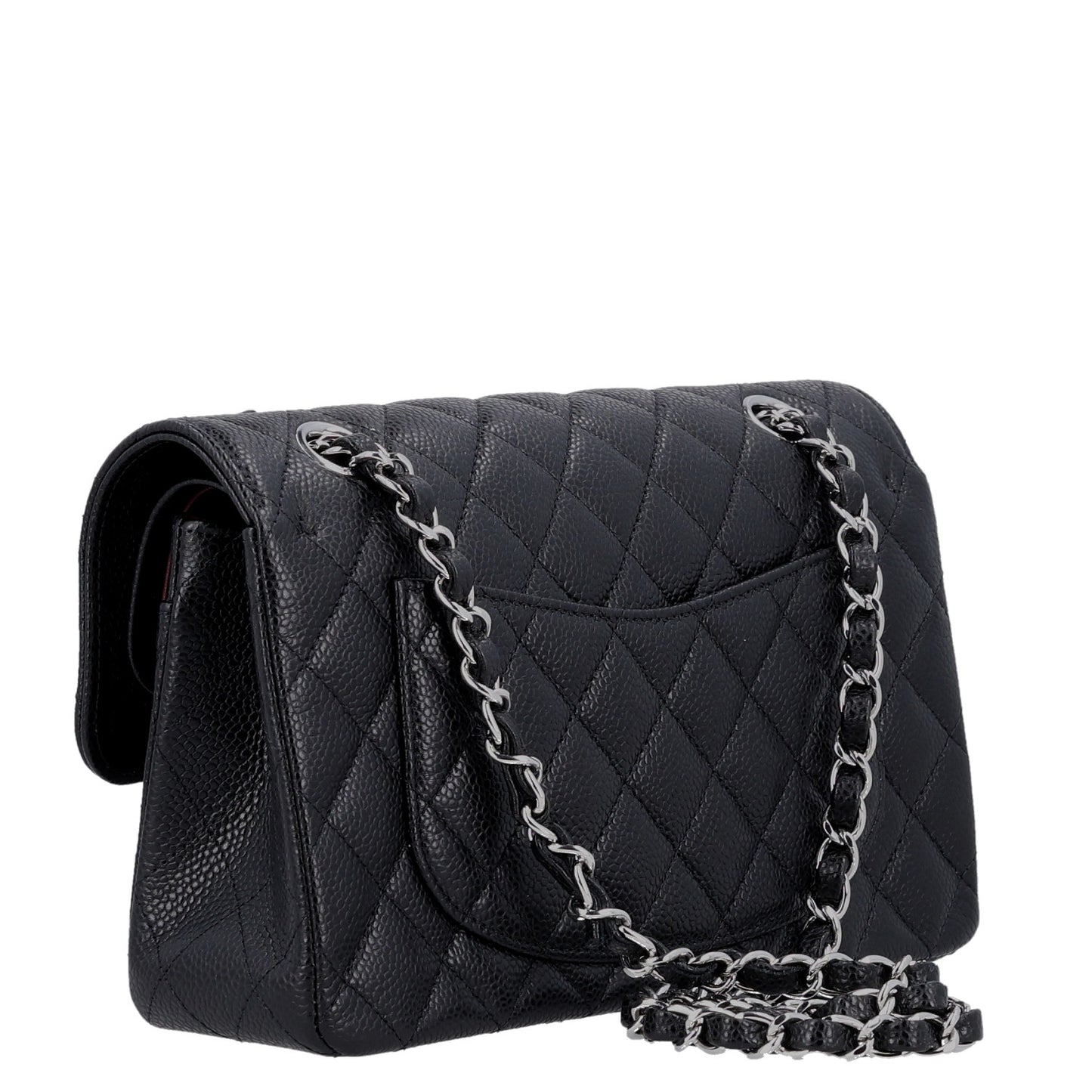 Caviar Quilted Small Double Flap Black