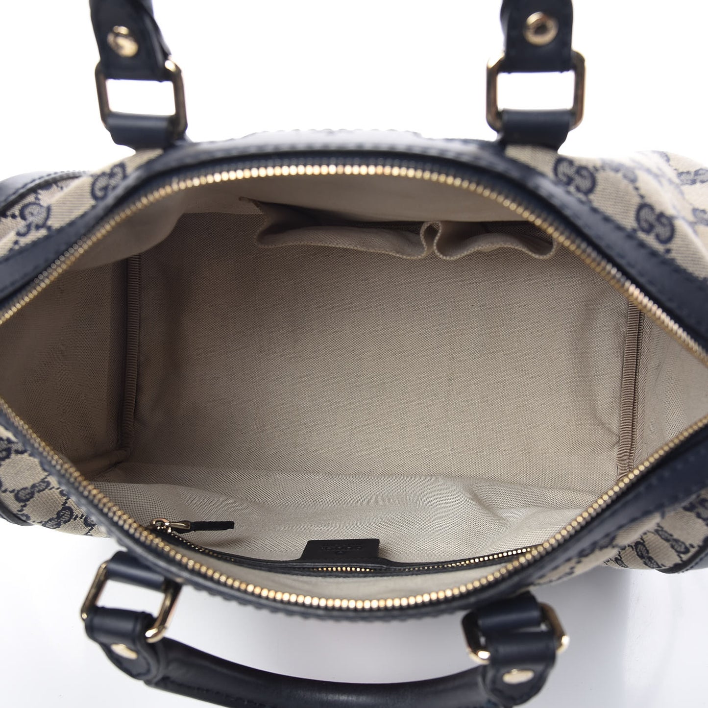Monogram Selleria Calfskin Vintage Web Medium Boston Beige Blue