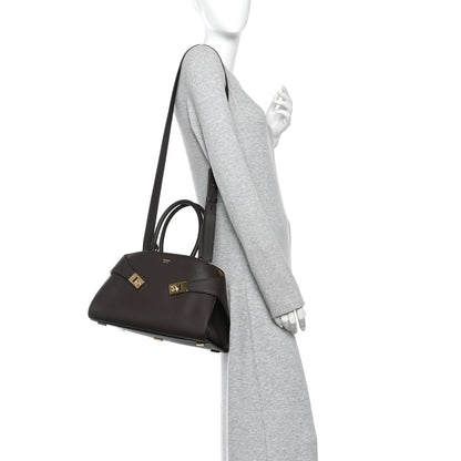 Salvatore Ferragamo Calfskin Small Hug Bag Testa Di Moro Burnt Ocra 2 of 10