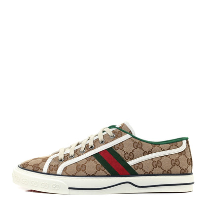 Gucci GG Monogram Web Mens 1977 Tennis Sneakers 8 Beige Ebony Mystic White 1 of 8