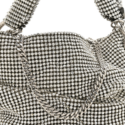 Jimmy Choo Satin Crystal Embellished Bonny Shoulder Bag Silver 7 of 9